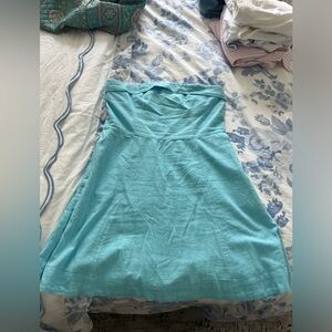 Blue Abercrombie strapless linen dress